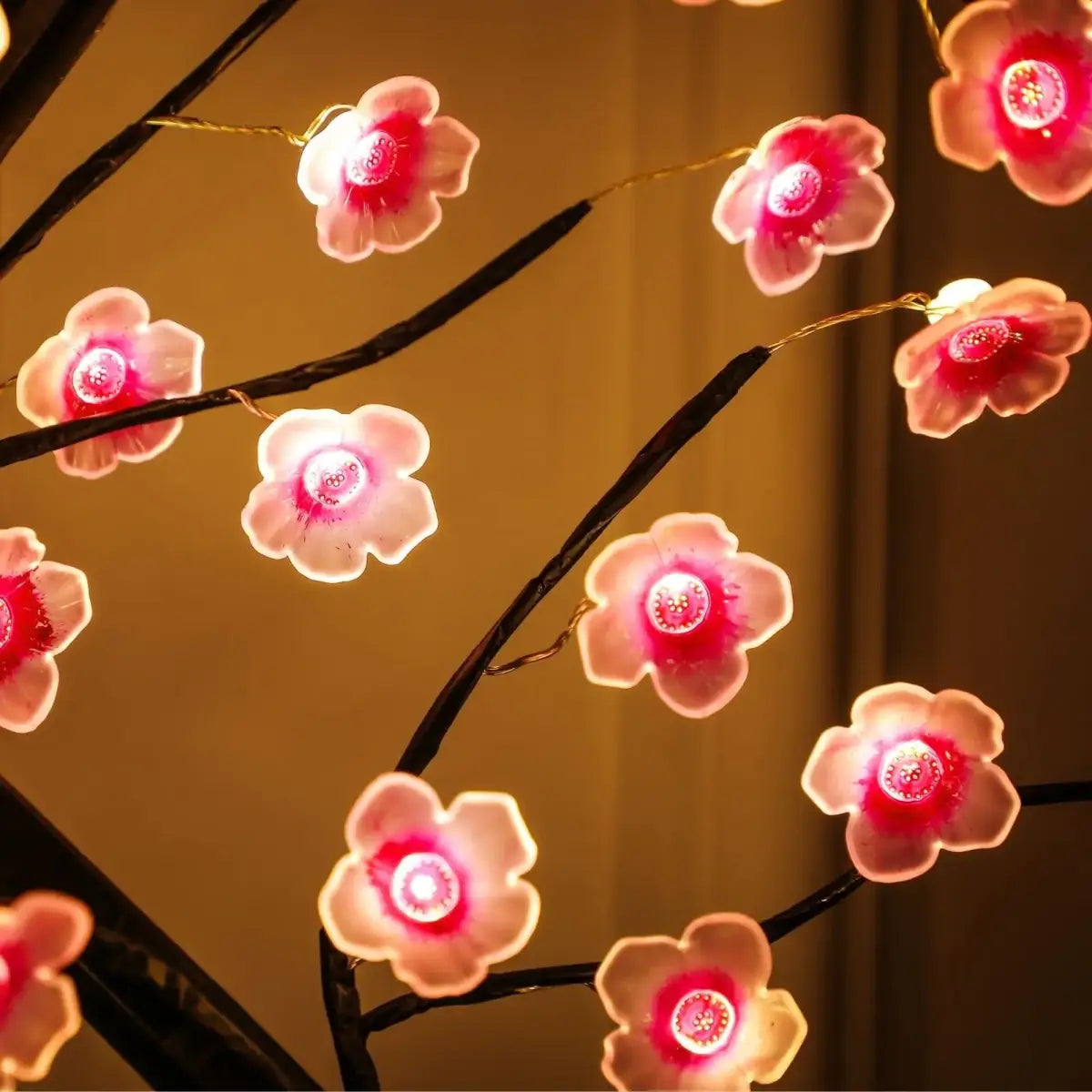 Lâmpada LED Árvore de Cerejeira | Luz Noturna Decorativa com 35 LEDs | USB ou Pilhas iluminado cereja florescer