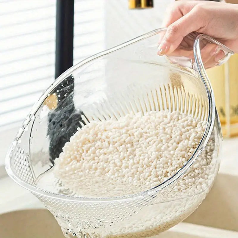 1pc Tigela de Lavagem de Arroz Multifuncional de Plástico – Ricaly - Plástico seguro para alimentos - Ricaly