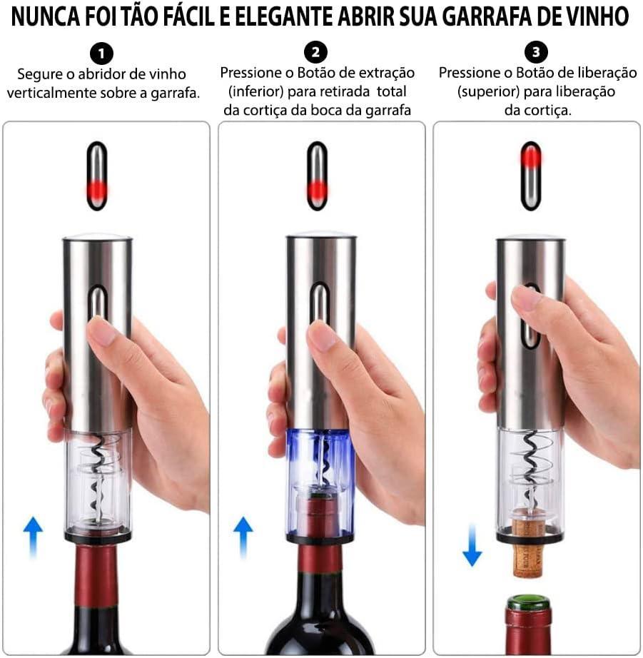 Abridor de Vinho Elétrico Ricaly Inox