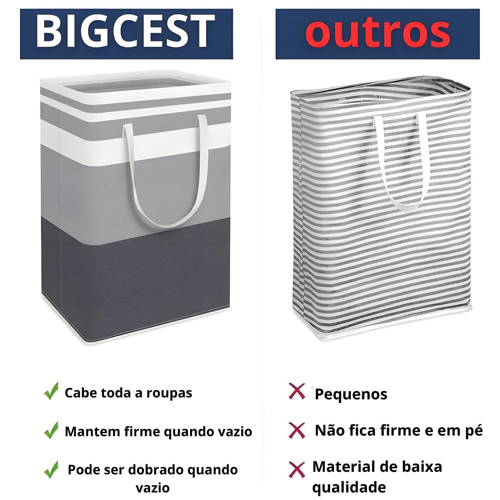 Cesto Para Roupas Sujas BigCest Compre agora Ricaly