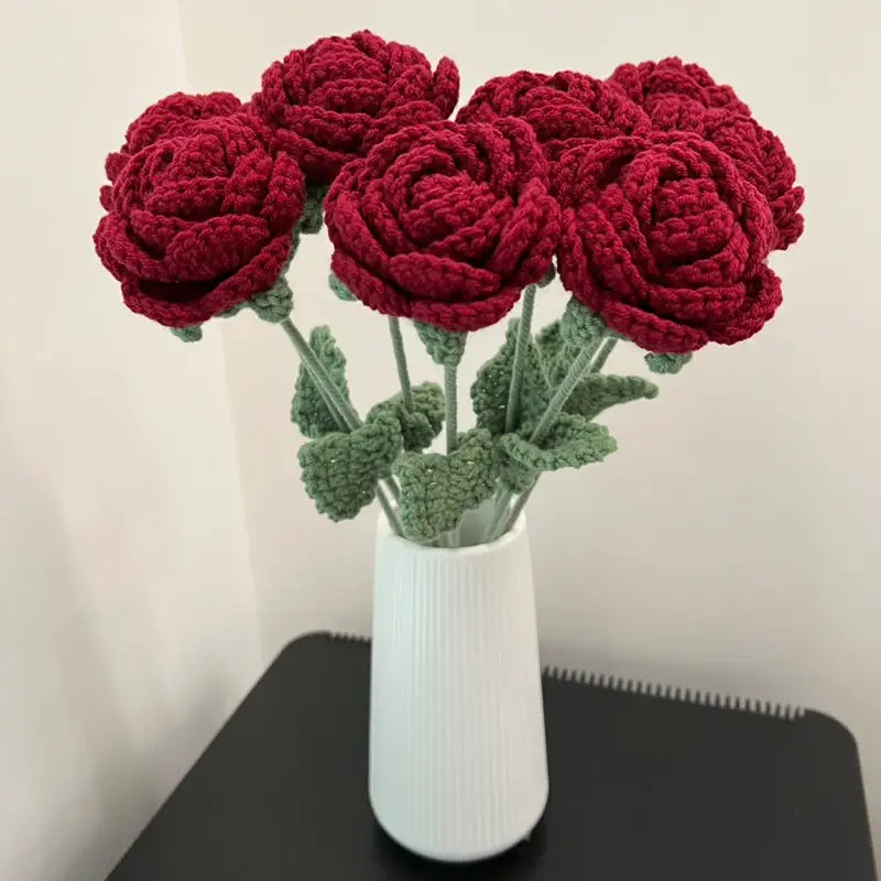 Knitted Rose Bouquet for Elegant Home Decor | Ricaly Artificial Flower GIF