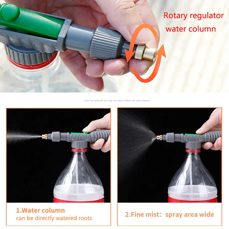 Ricaly Adjustable Bottle Sprayer: Watering Nozzle with Pressure and Versatility