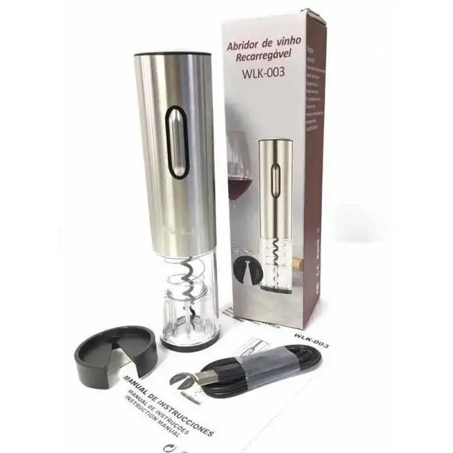 Abridor de Vinho Elétrico Ricaly Inox - Inox - Abridor de Vinho