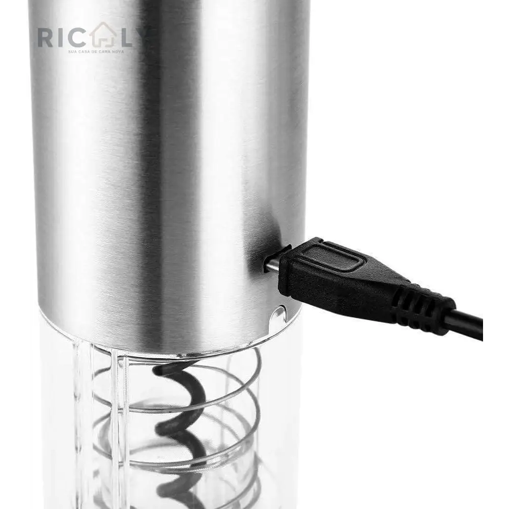 Abridor de Vinho Elétrico Ricaly Inox - Inox - Abridor de Vinho