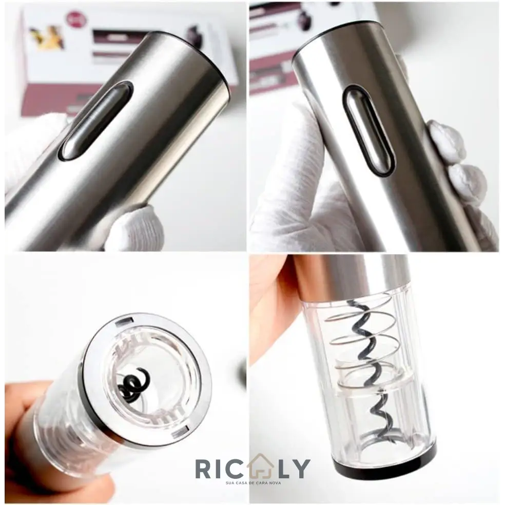 Abridor de Vinho Elétrico Ricaly Inox - Inox - Abridor de Vinho