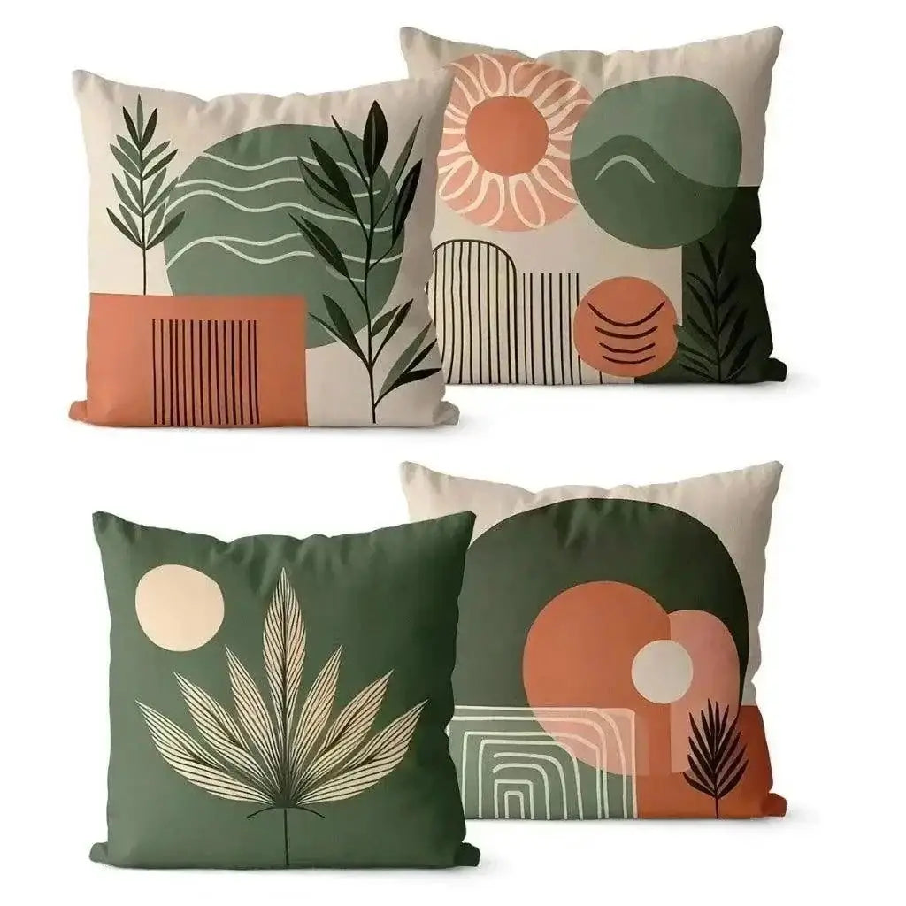 Almofada Linho Floral Verde 45x45 Decoração Premium | Ricaly Mais Vendidos Compre