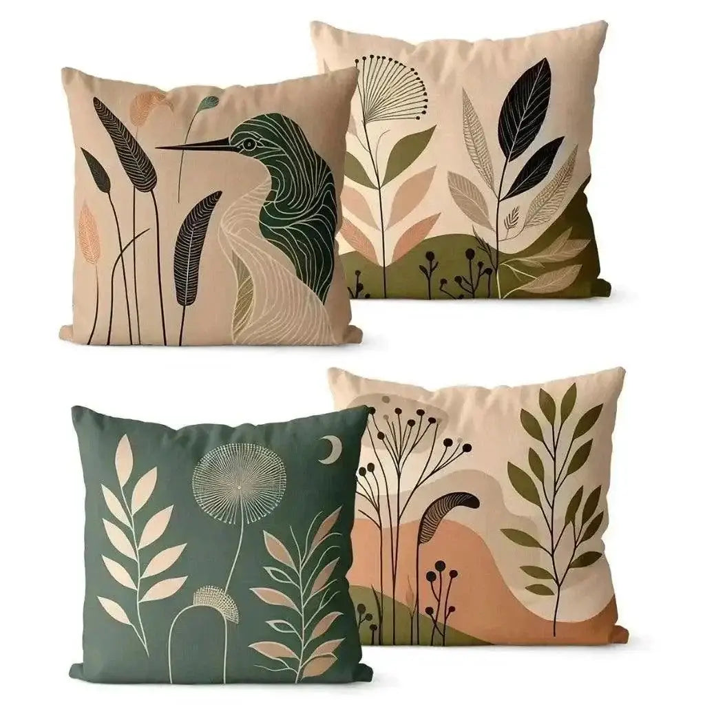 Almofada Linho Floral Verde 45x45 Decoração Premium | Ricaly Mais Vendidos Compre