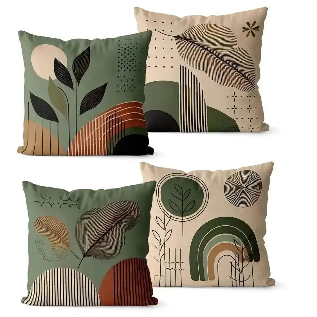 Almofada Linho Floral Verde 45x45 Decoração Premium | Ricaly Mais Vendidos Compre