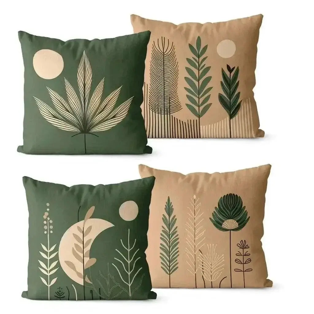Almofada Linho Floral Verde 45x45 Decoração Premium | Ricaly Mais Vendidos Compre