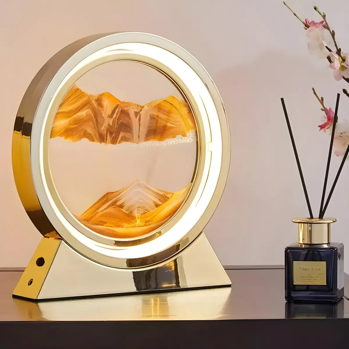 Ampulheta LED Decorativa Ricaly | Frete Grátis 5% OFF dourado circular areia Iluminação Compre