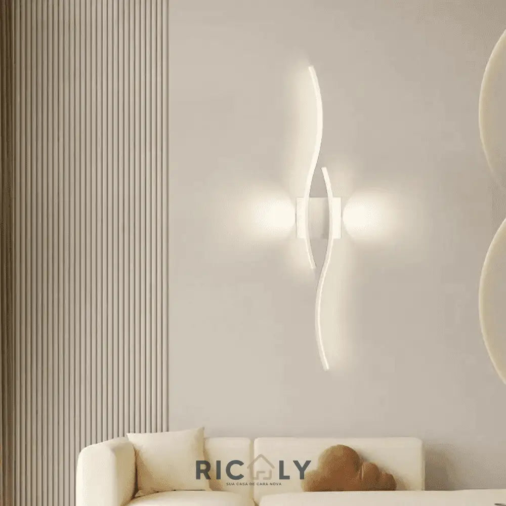 Arandela de Parede Interna para Quarto/Sala LED Curva Ricaly - Luminaria