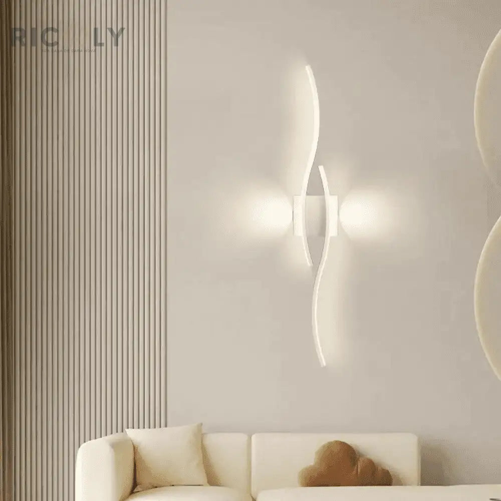 Arandela de Parede Interna para Quarto/Sala LED Curva Ricaly - Luminaria