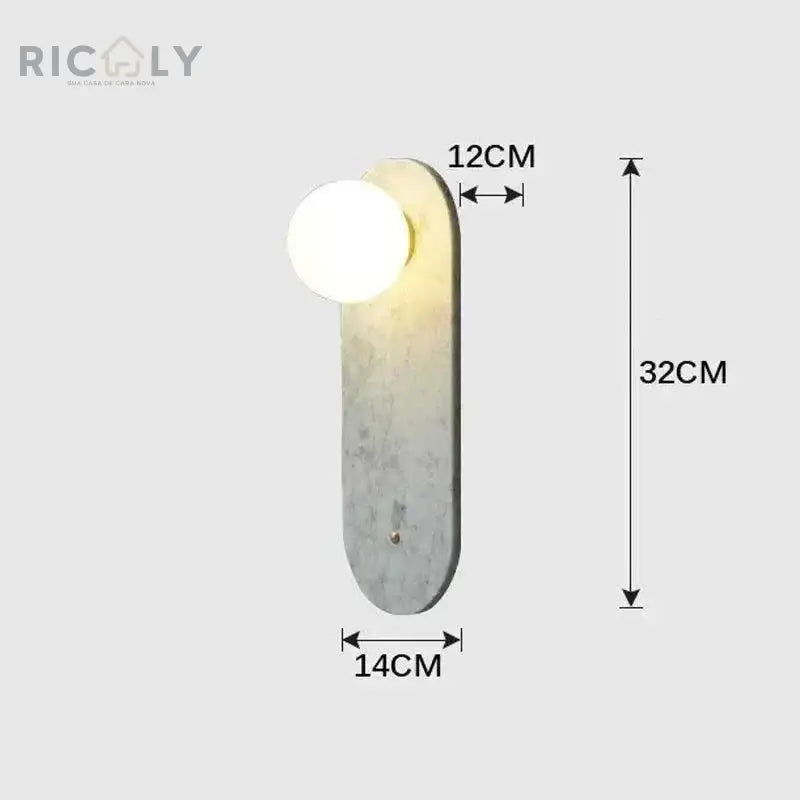 Arandela de Parede Interna Stone by Ricaly: Iluminação Sofisticada com Toque Inovador - Iluminação