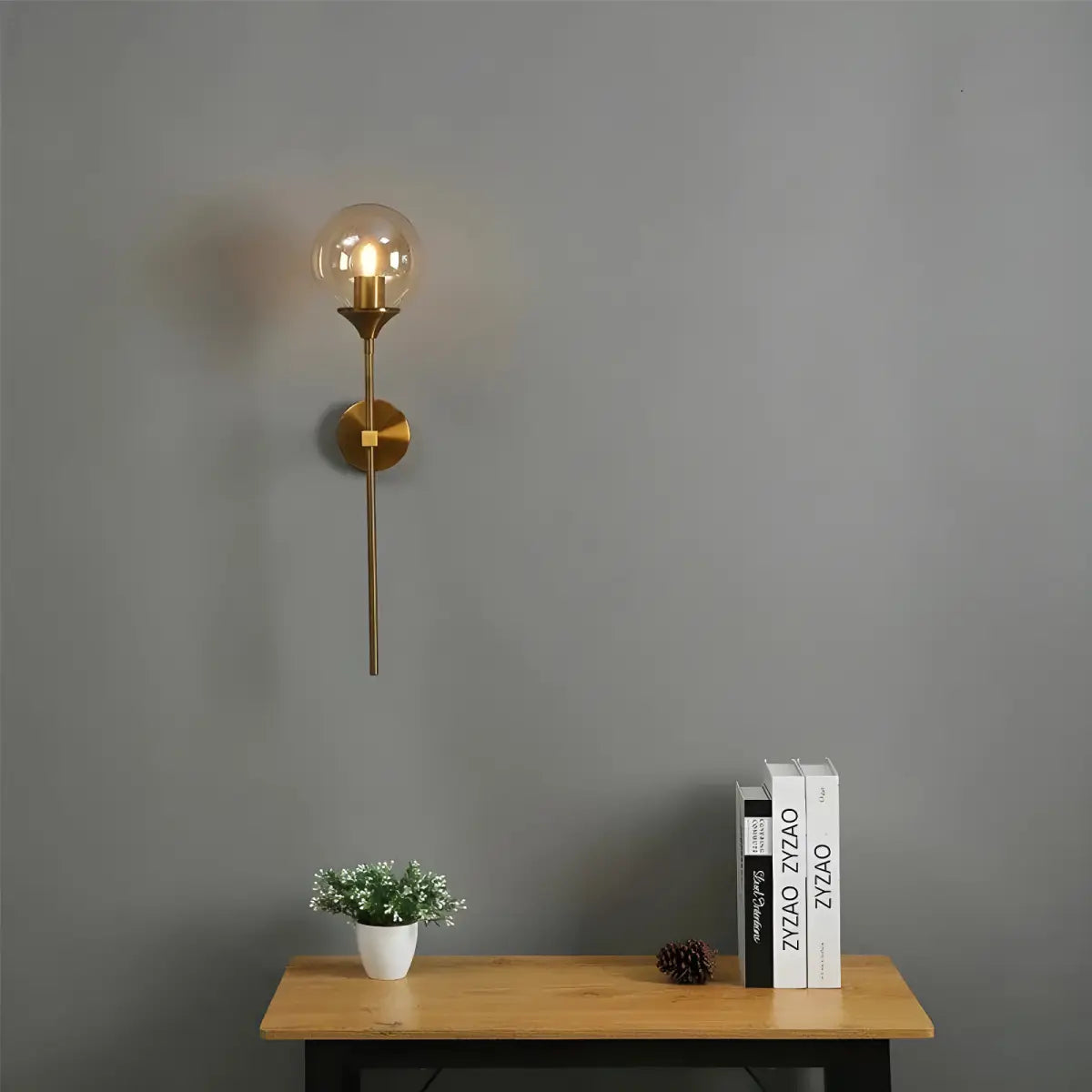Arandela Globo Dourada da Ricaly para Iluminação Sofisticada montado na parede ouro arandela Compre