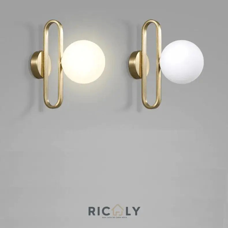 Arandela Dourada Lumina by Ricaly: Iluminação Elegante para Ambientes Sofisticados - Iluminação