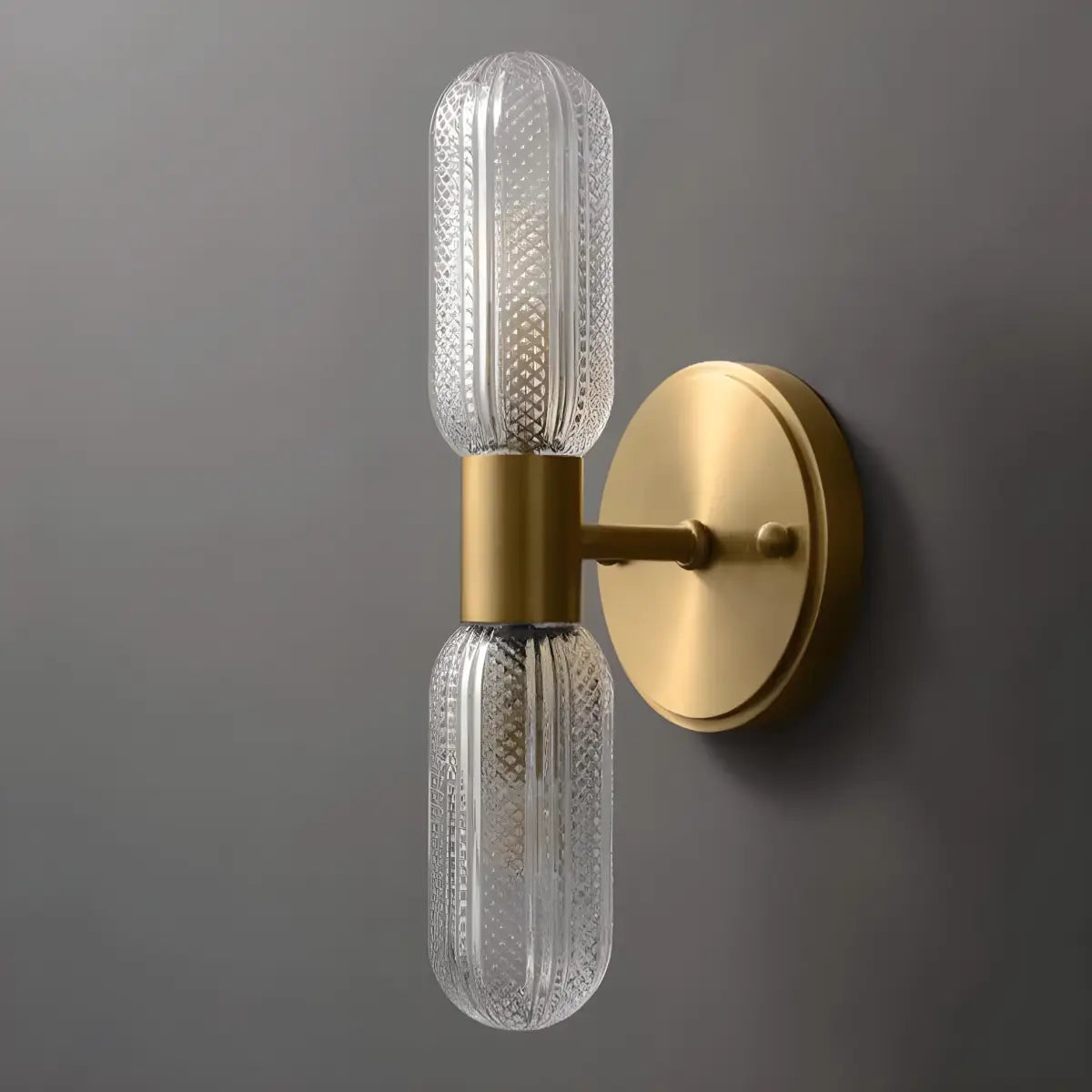 Arandela Dourada Retro Elegance Ricaly ouro vidro duplo Iluminação Compre