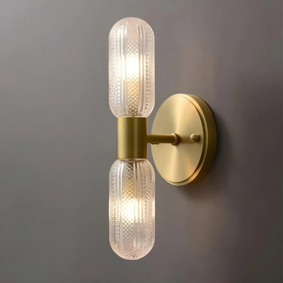 Arandela Dourada Retro Elegance Ricaly latão vidro parede Iluminação Compre