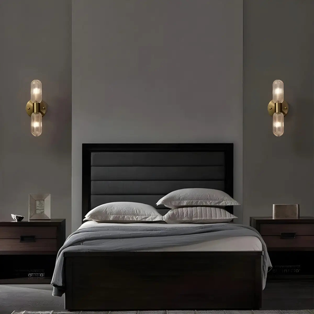 Arandela Dourada Retro Elegance Ricaly quarto estofado cabeceira Iluminação Compre