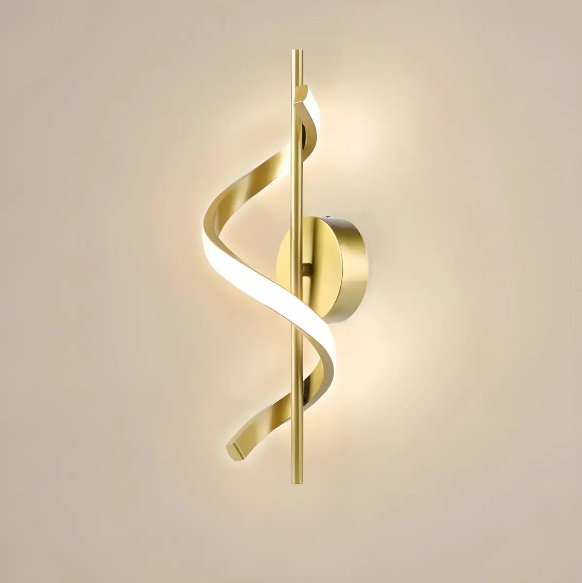 Arandela Dourada Sensacional com Design Espiral e Iluminação Suave Compre agora Ricaly