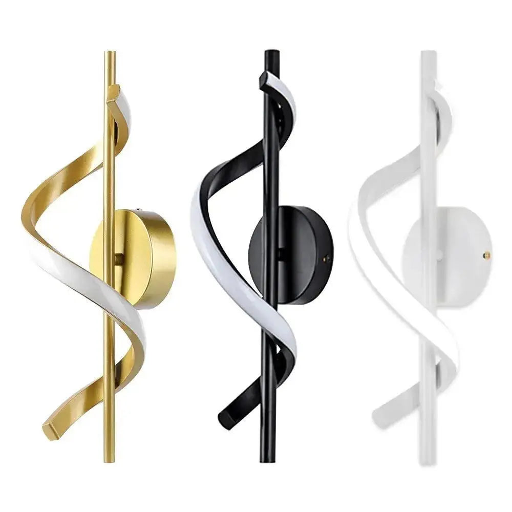 Arandela Dourada Sensacional com Design Espiral e Iluminação Suave Compre agora Ricaly