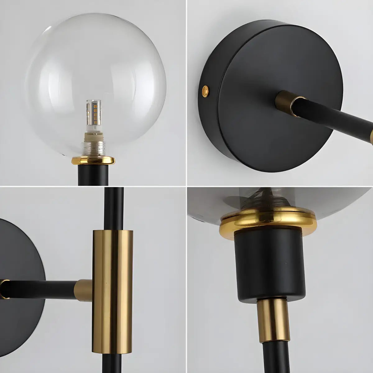 Arandela Gladiador Moderna Interna moderno preto ouro Iluminação Compre