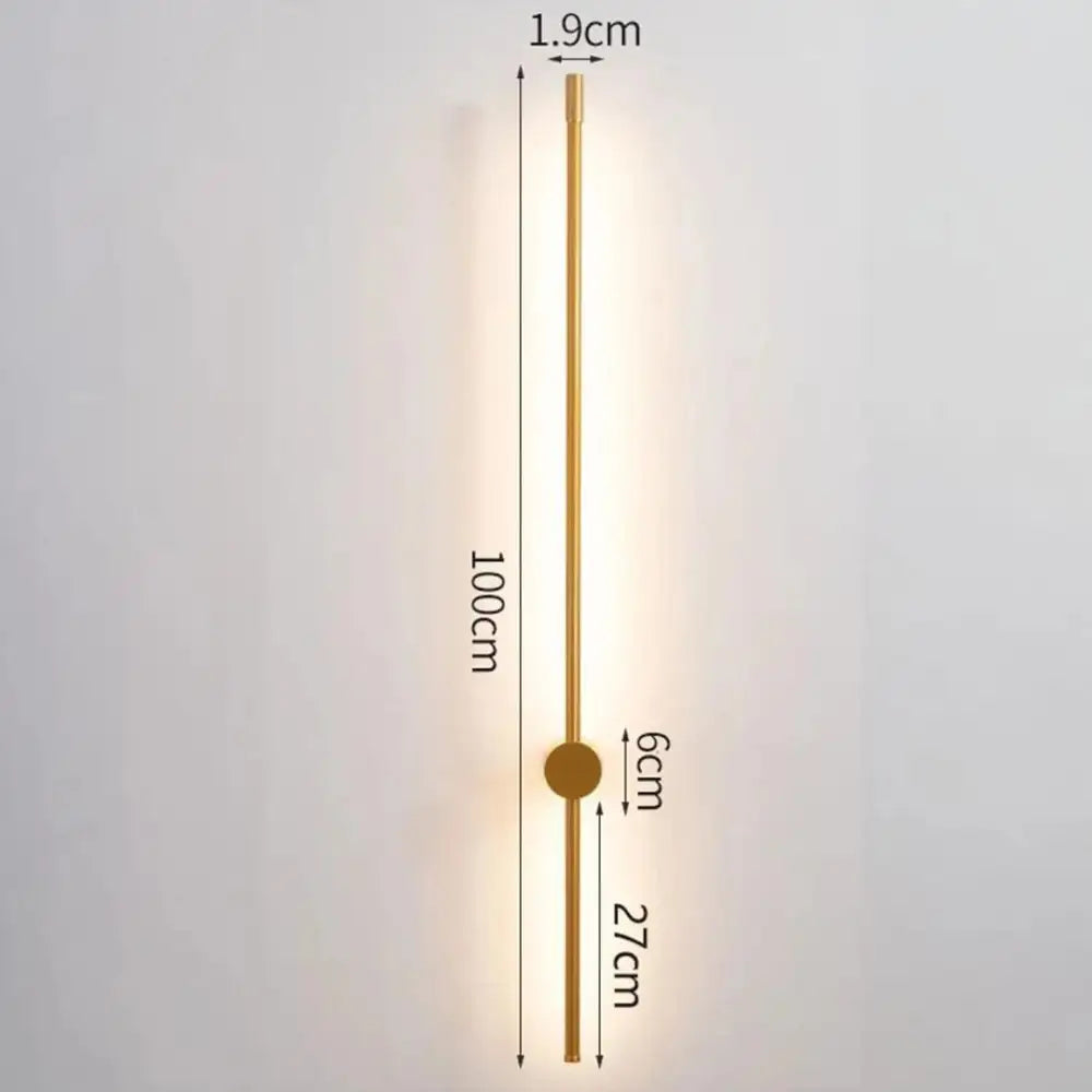 Arandela Linear Ajustável Ricaly: Iluminação Elegante e Inovadora para Ambientes Internos Dourado 100cm