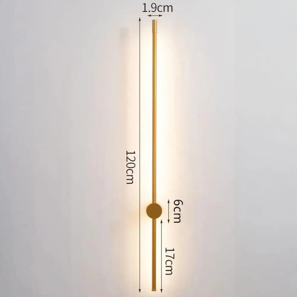 Arandela Linear Ajustável Ricaly: Iluminação Elegante e Inovadora para Ambientes Internos Dourado 120cm