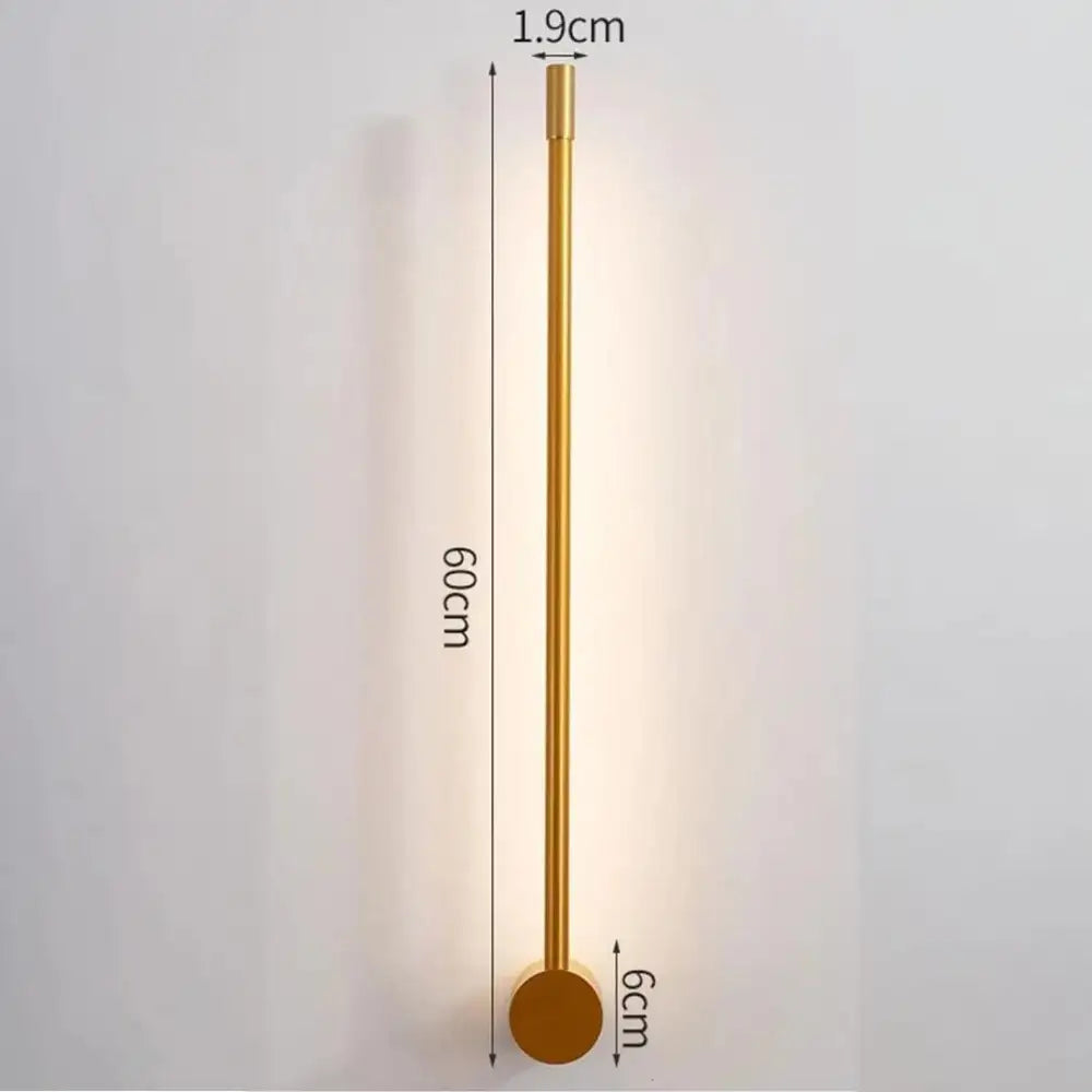 Arandela Linear Ajustável Ricaly: Iluminação Elegante e Inovadora para Ambientes Internos Dourado 60cm