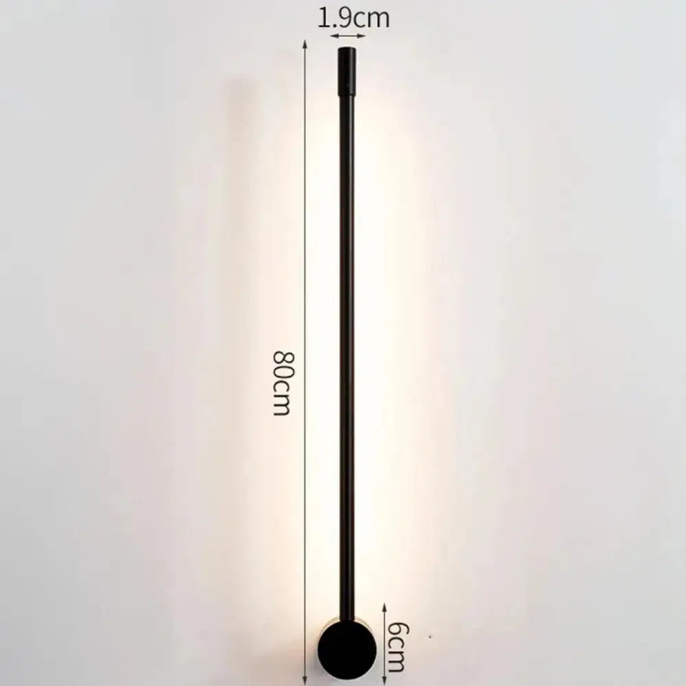 Arandela Linear Ajustável Ricaly: Iluminação Elegante e Inovadora para Ambientes Internos Preto 80cm