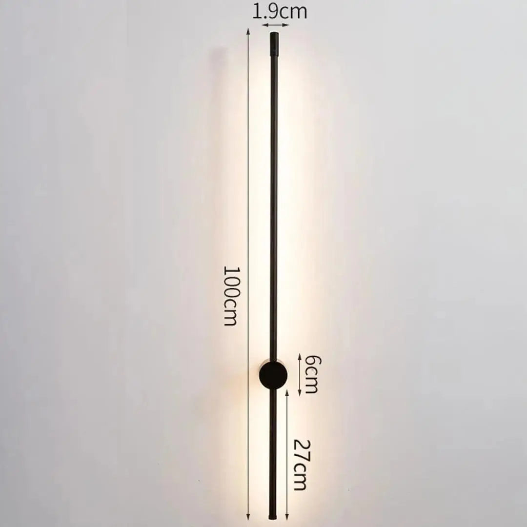 Arandela Linear Ricaly Parede Interna moderno preto montado na parede Iluminação Compre