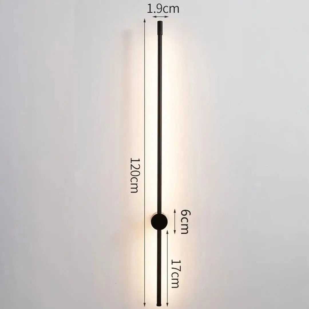 Arandela Linear Ricaly Parede Interna moderno preto conduzido Iluminação Compre