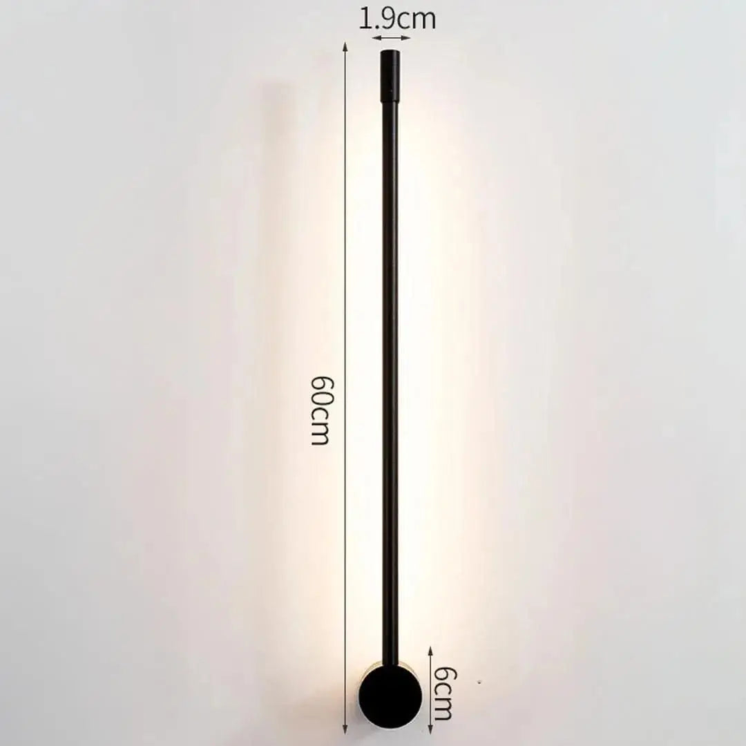 Arandela Linear Ricaly Parede Interna preto minimalista parede Iluminação Compre