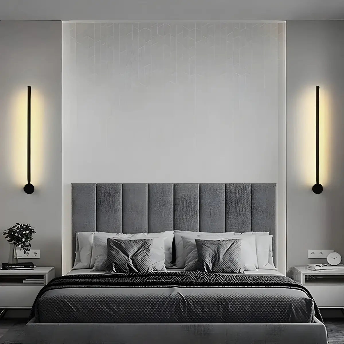 Arandela Linear Ricaly Parede Interna moderno quarto cinza Iluminação Compre