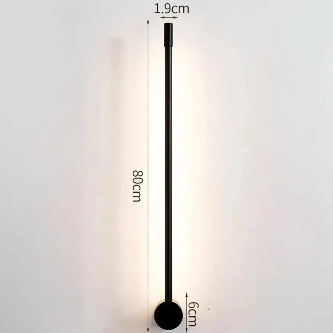 Arandela Linear Ricaly Parede Interna preto montado na parede conduzido Iluminação Compre
