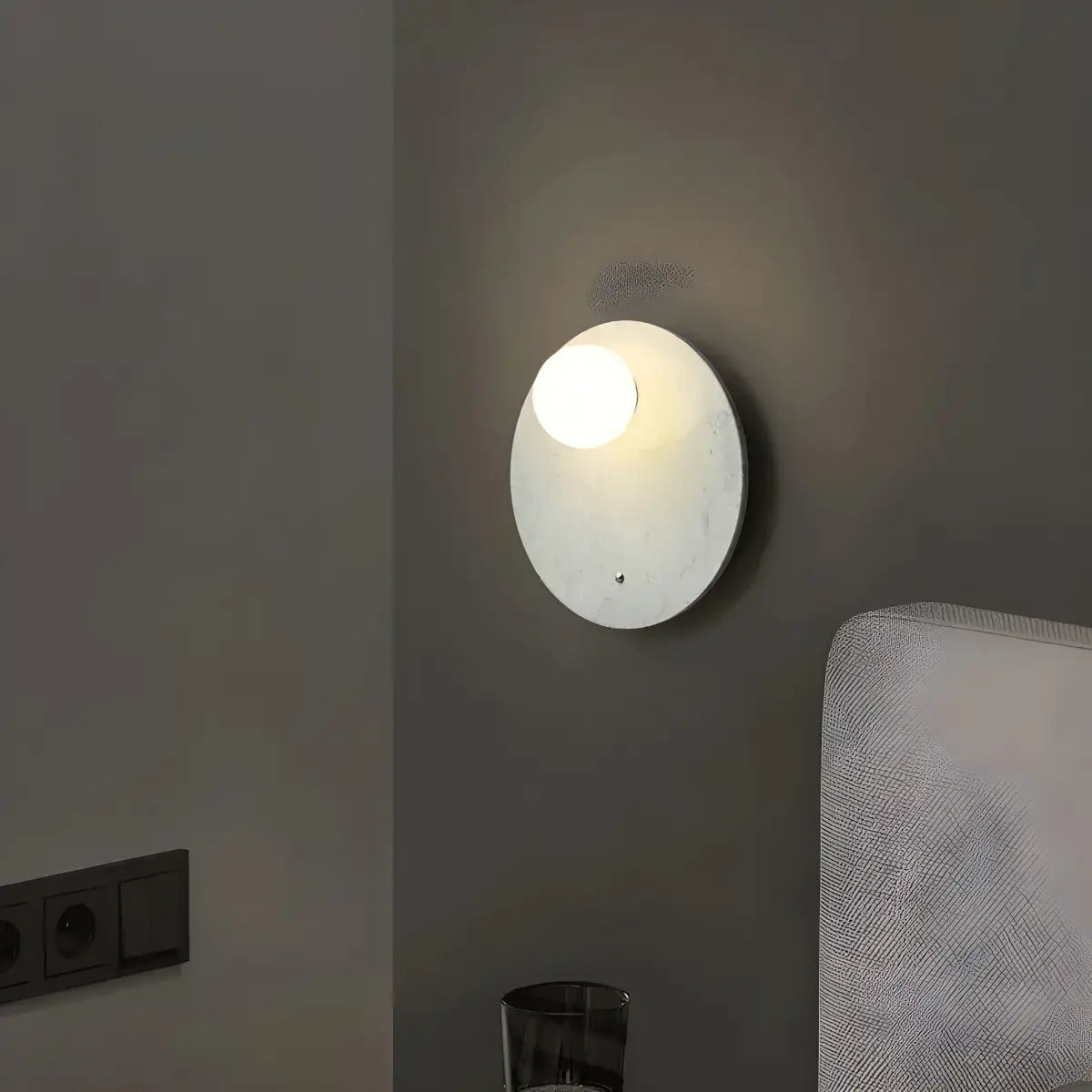 Arandela Parede Interna Stone Ricaly rodada montado na parede luz Iluminação Compre