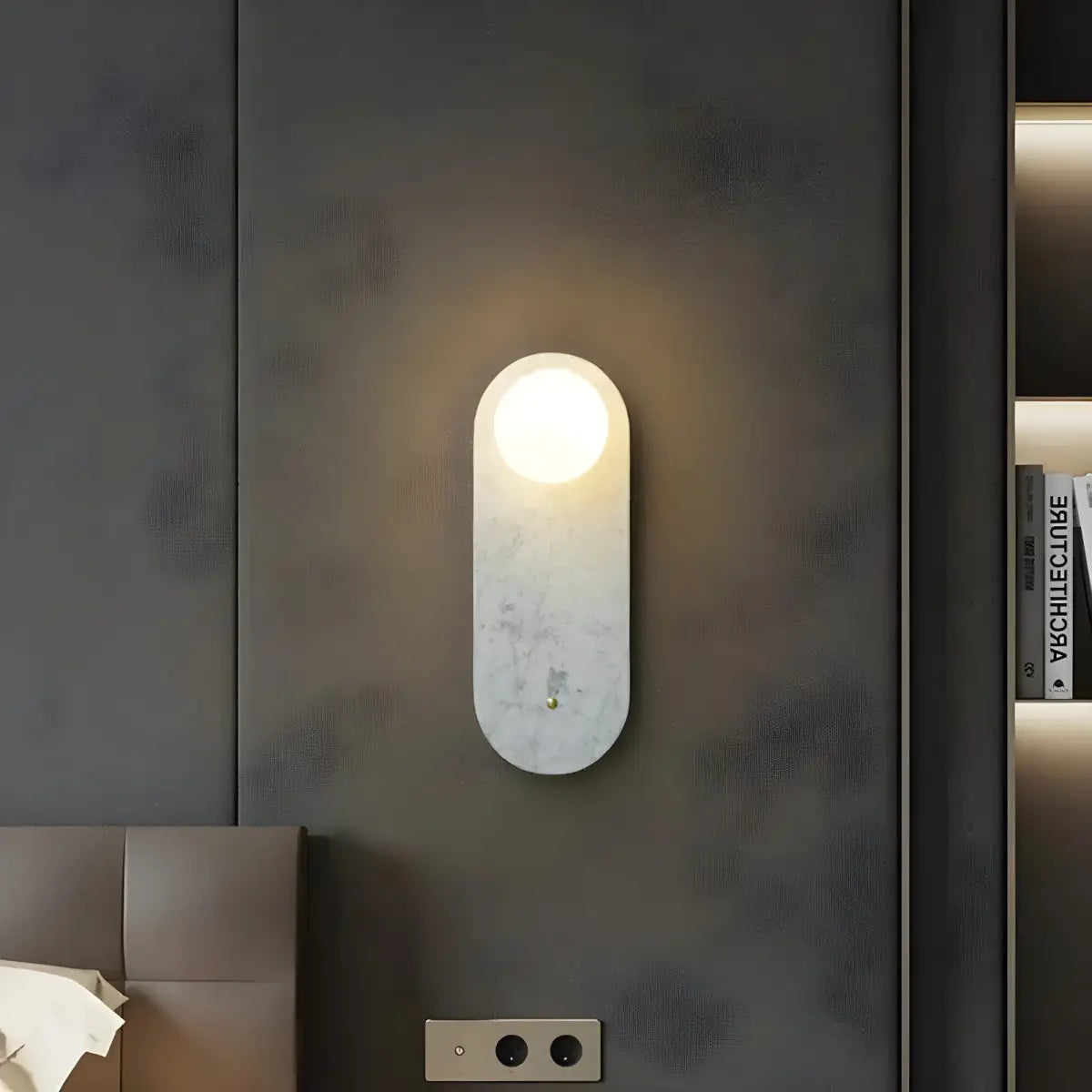 Arandela Parede Interna Stone Ricaly iluminado oblonga parede Iluminação Compre
