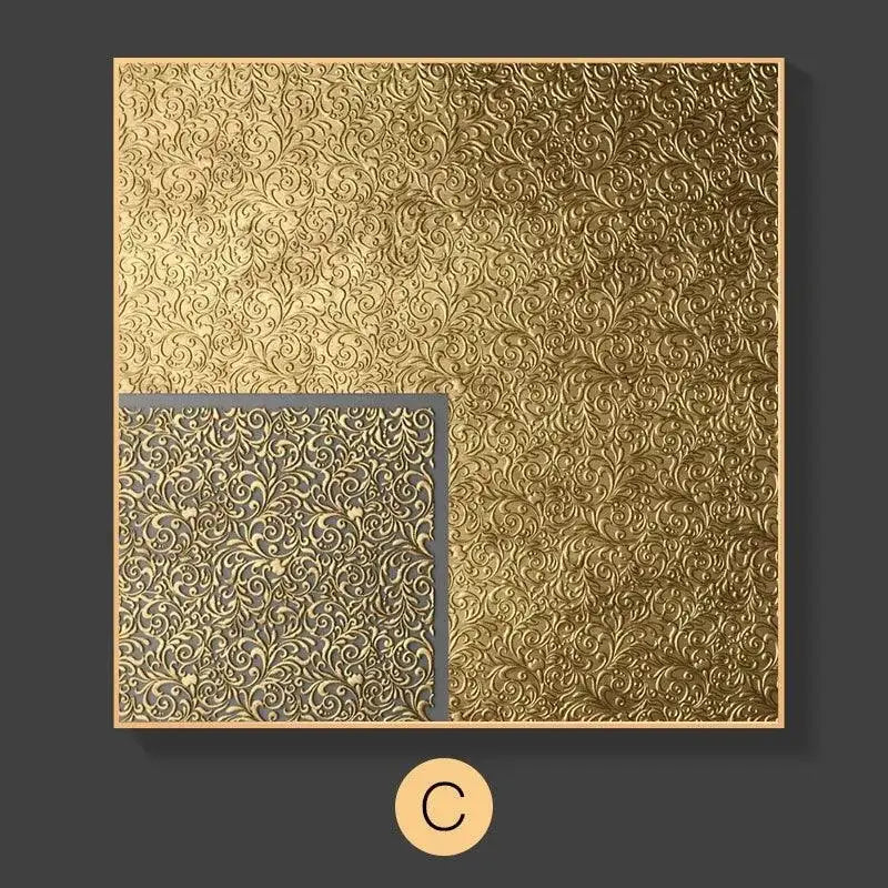 Painel de padrão floral dourado com textura para decoração nórdica minimalista