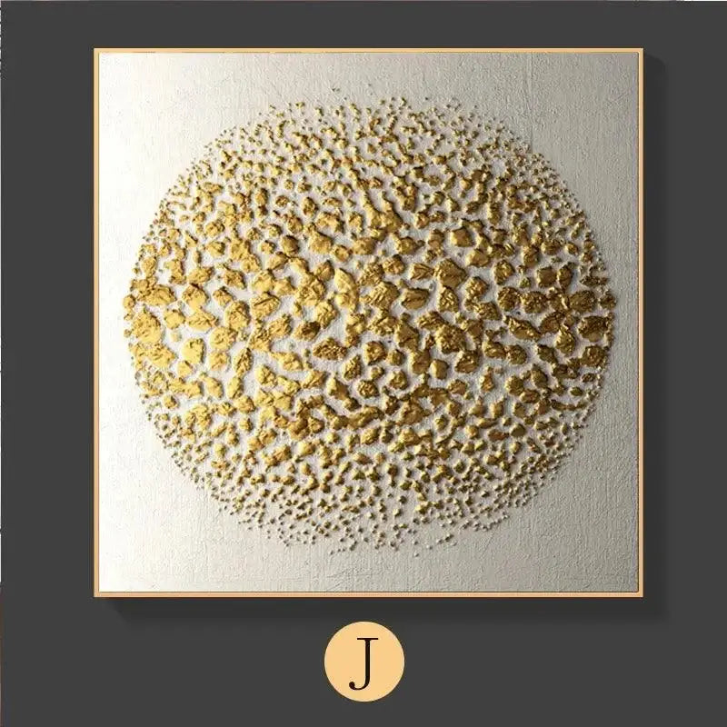 Esfera dourada texturizada de arte abstrata para decoração minimalista Nórdica