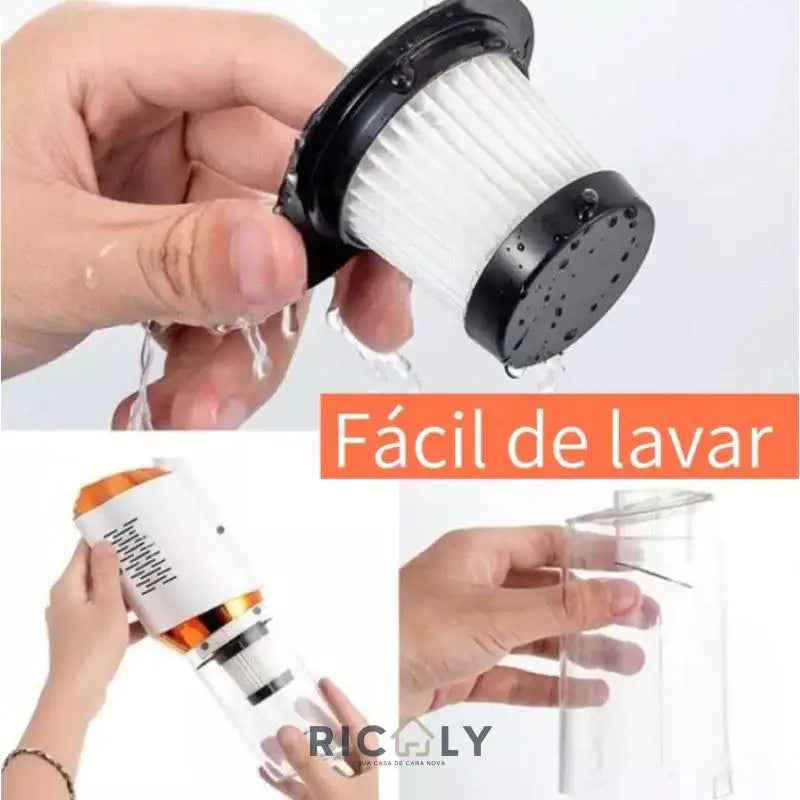 Aspirador Recarregável Ricaly: Limpeza Sem Fio, Sem Limites! ✨