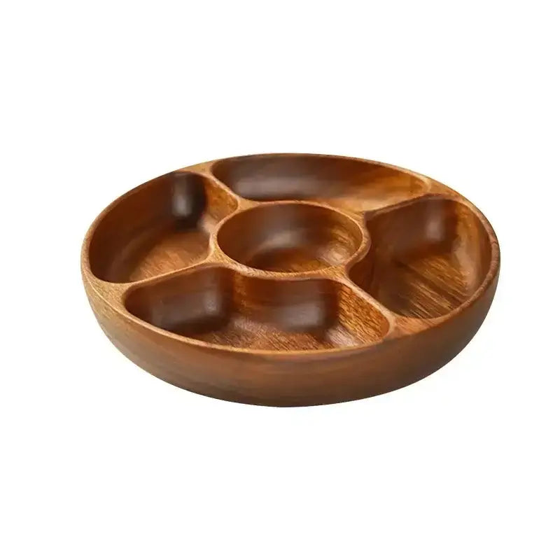 Bandeja Rústica Dividida de Madeira para Aperitivos Decoração Compre