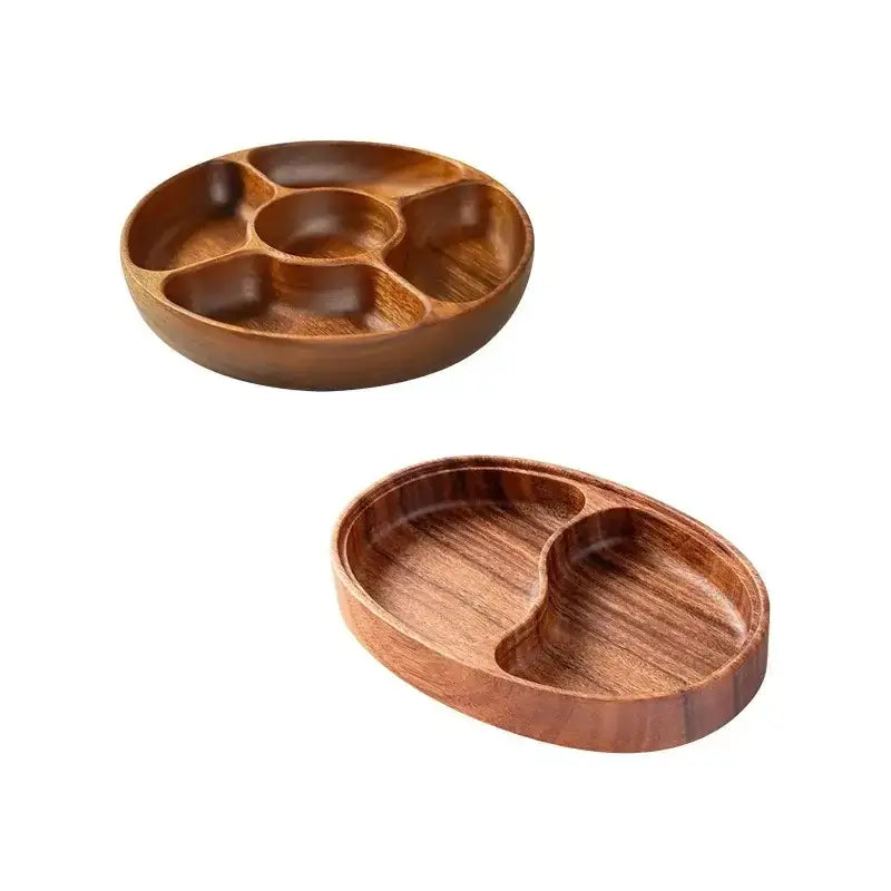 Bandeja Rústica Dividida de Madeira para Aperitivos Decoração Compre