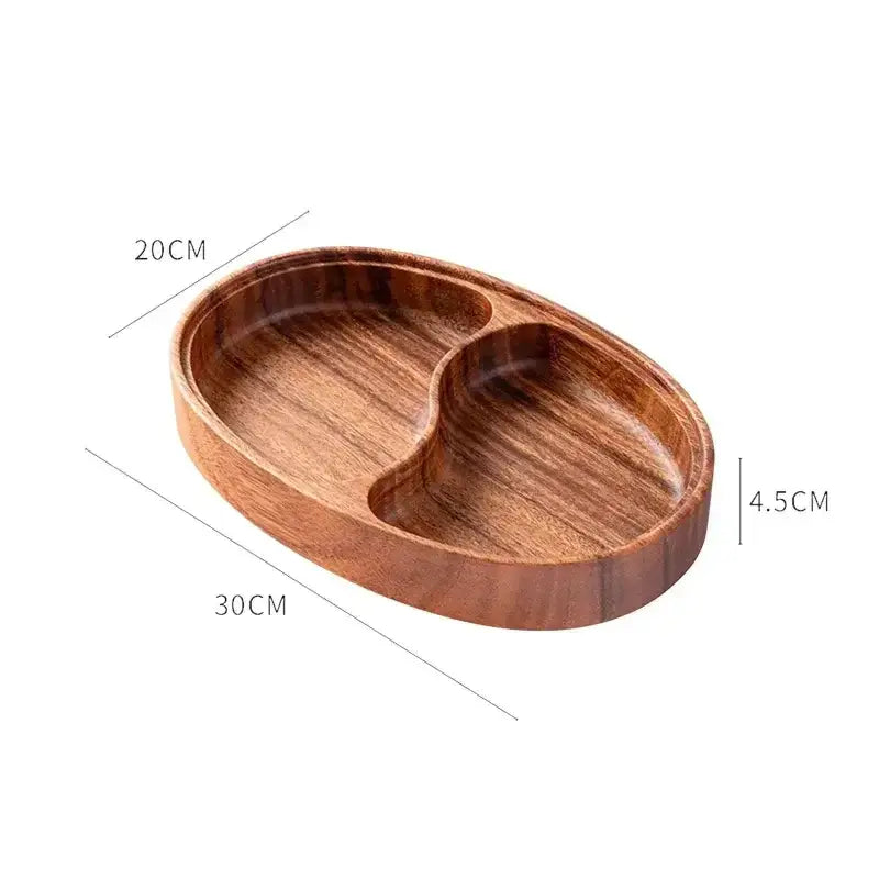 Bandeja Rústica Dividida de Madeira para Aperitivos Decoração Compre