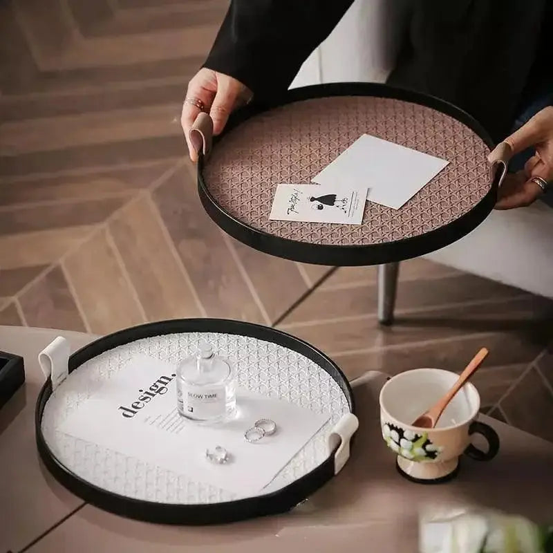 Bandeja Banheiro Marrom Decorativa Redonda Estilo Ricaly para decoração elegantemente