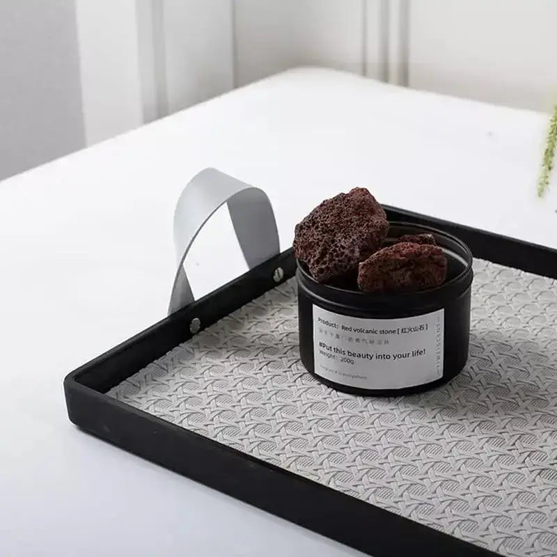 Bandeja Decorativa Retangular com Alça Ricaly e Base Trançada Compre