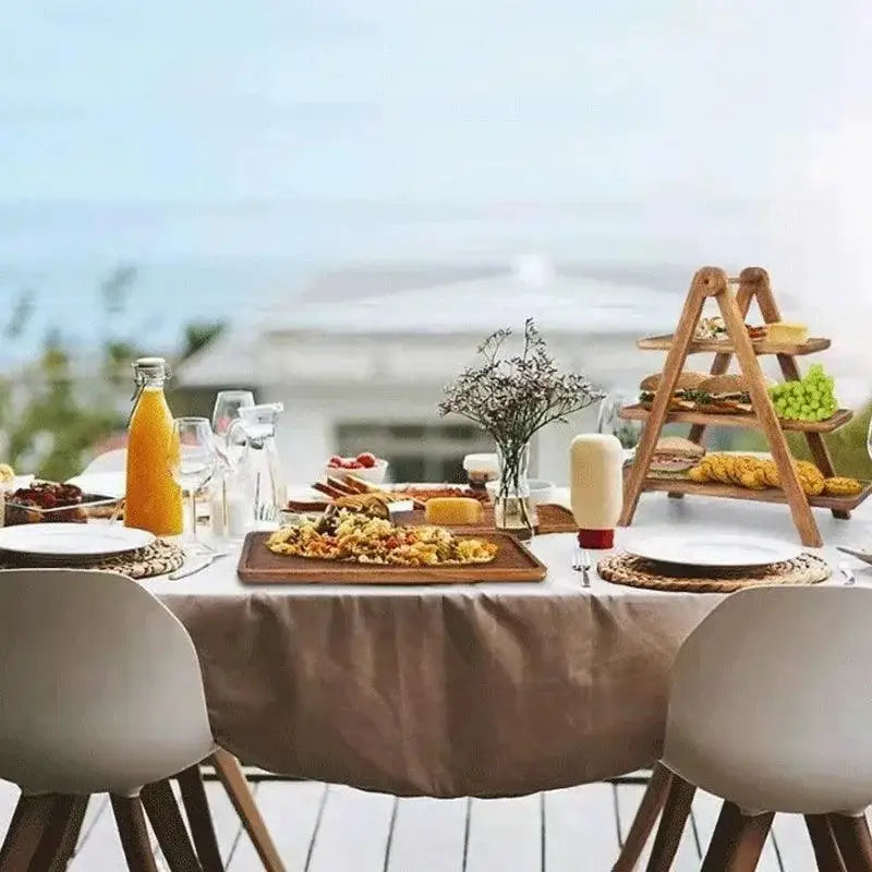 Bandeja Ricaly Três Andares em Madeira com Alimentos Compre