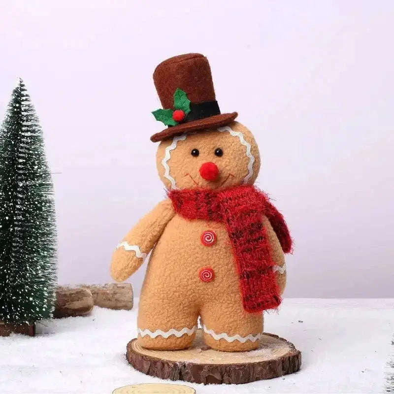 Boneco de pelúcia Gingerbread man para decoração natalina festiva Ricaly
