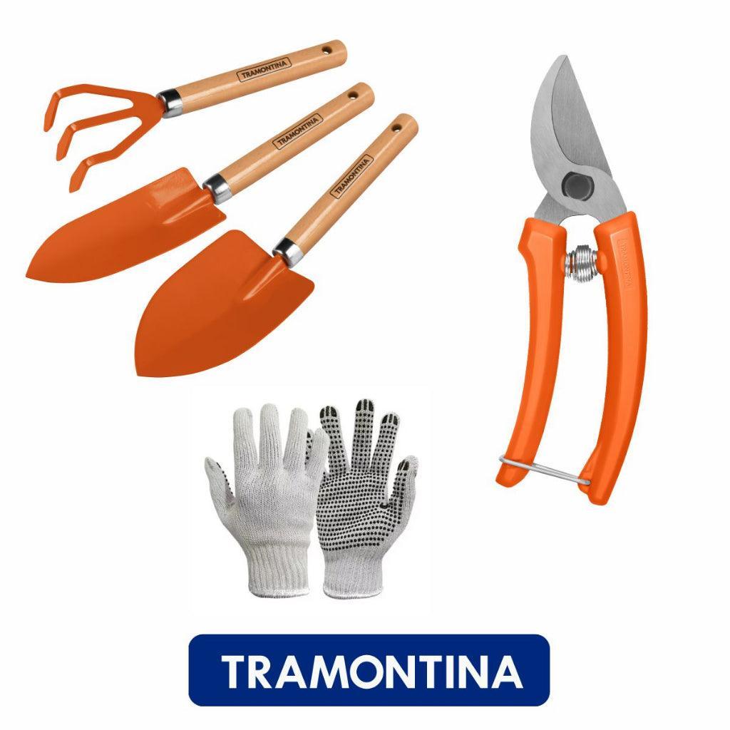 4-Piece Gardening Kit TM -Ricaly (Rake, Wide Shovel, Narrow Shovel, Branch Pruning Shears + Glove)