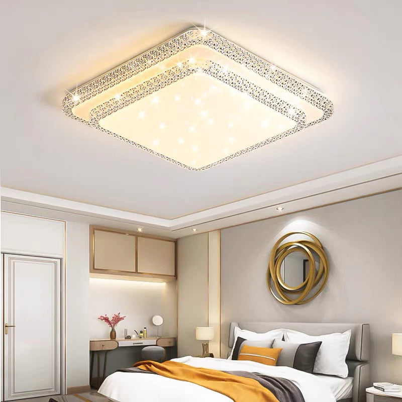 Plafon LED 2 Andar Céu Estrelado 36W - Luminária Decorativa com 3 Cores Ricaly , Ideal para Ambientes Comerciais e Residenciais