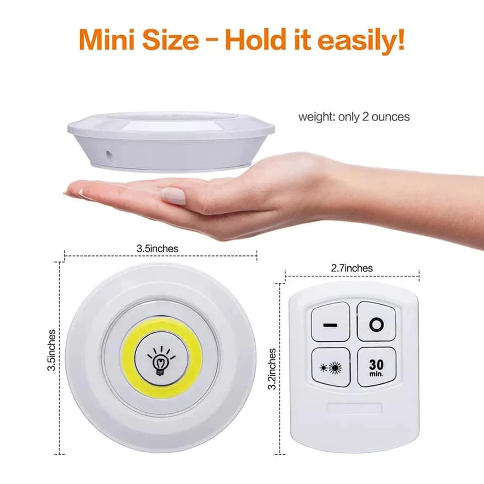 Light Up Your Spaces with Ease: Kit of 6 Wireless LED Spot Lights with Remote Control!