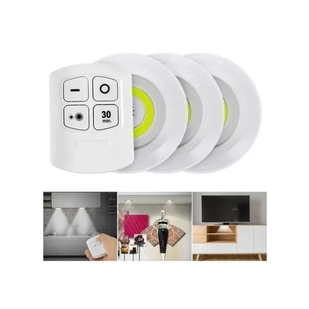 Light Up Your Spaces with Ease: Kit of 6 Wireless LED Spot Lights with Remote Control!